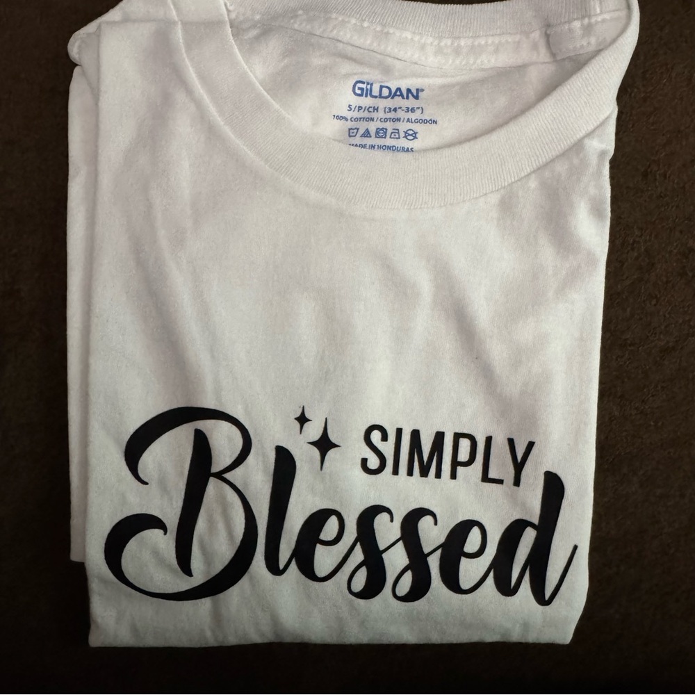 White Simply Blessed Tee